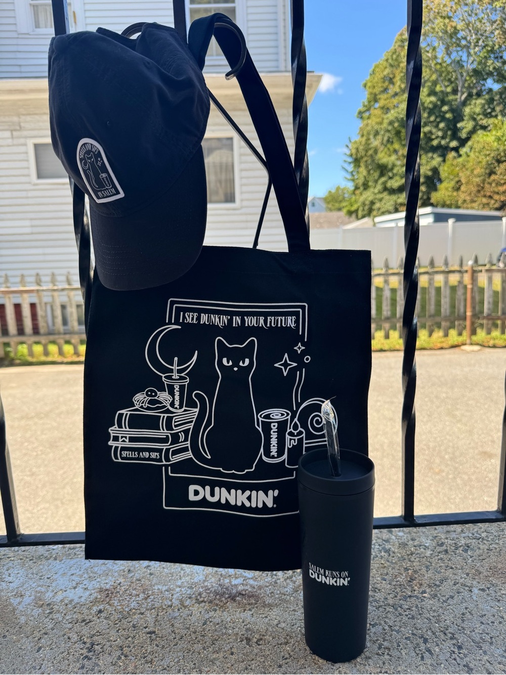 Dunkin' Black Tote Bag, Hat, and Tumbler Set